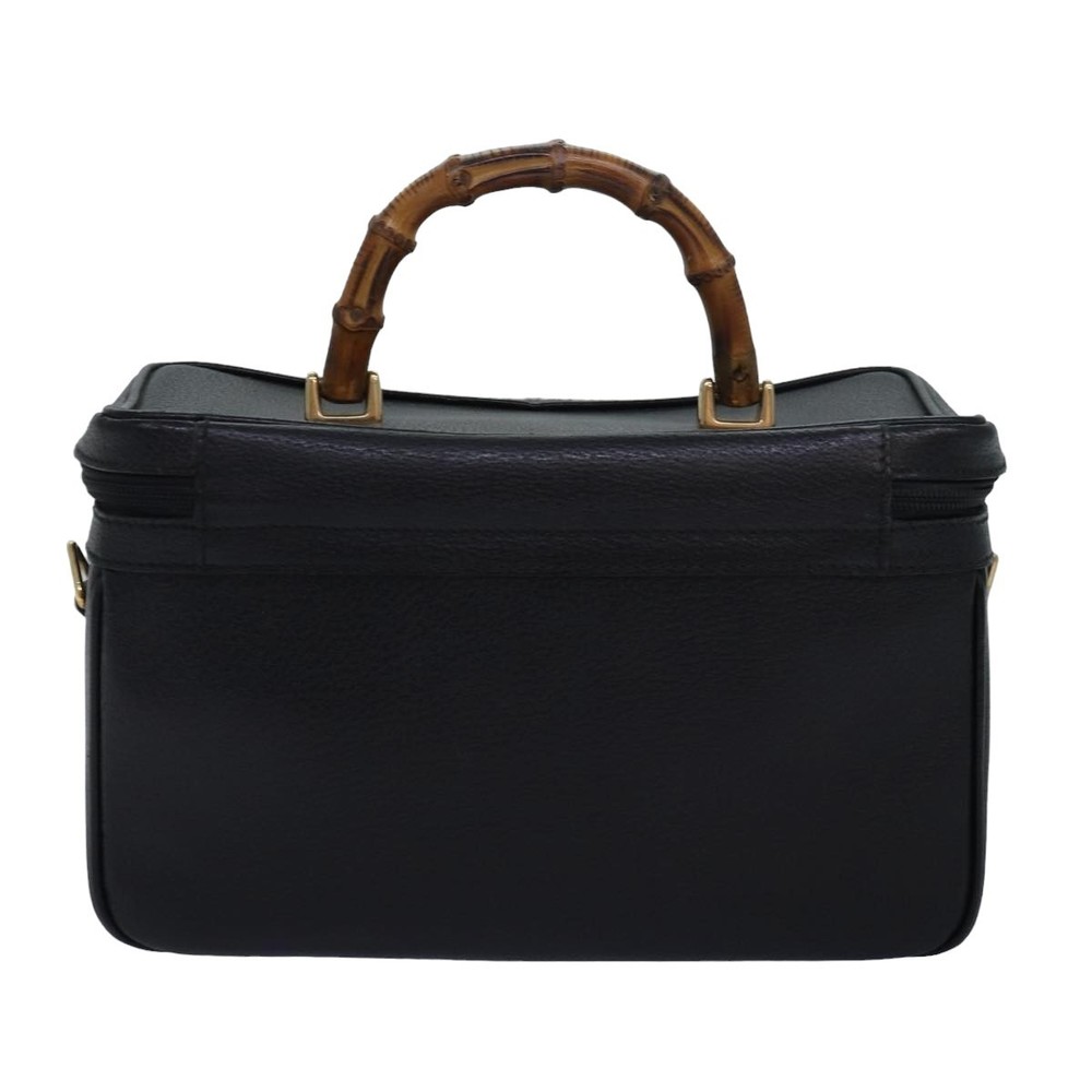 GUCCI Bamboo Vanity Hand Bag Leather 2way Black 013 2122 2491 Auth ar12149 - Picture 2 of 16